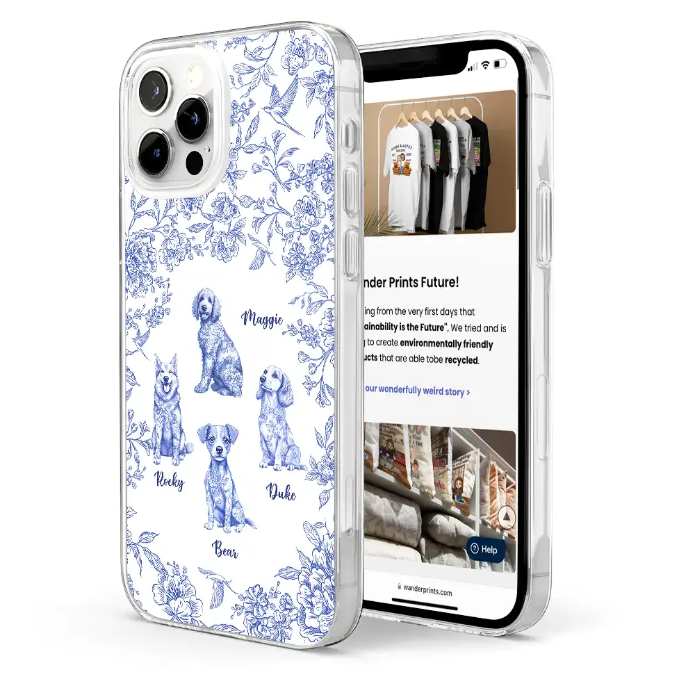 Chinoiserie Toile Dog - Personalized Clear Phone Case - Image 4
