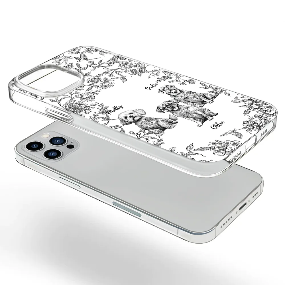 Chinoiserie Toile Dog - Personalized Clear Phone Case - Image 5