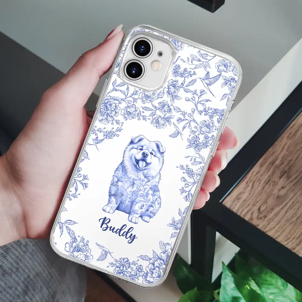 Chinoiserie Toile Dog - Personalized Clear Phone Case - Image 6