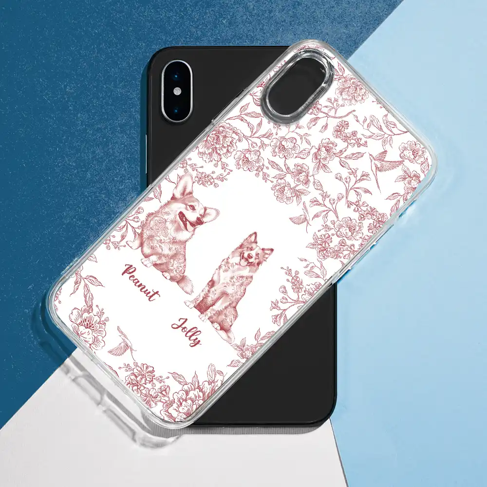 Chinoiserie Toile Dog - Personalized Clear Phone Case - Image 7