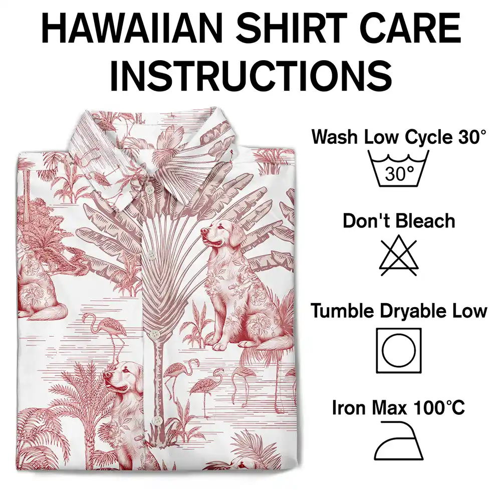 Chinoiserie Toile Dog Tropical Pattern - Personalized Hawaiian Shirt - Image 7