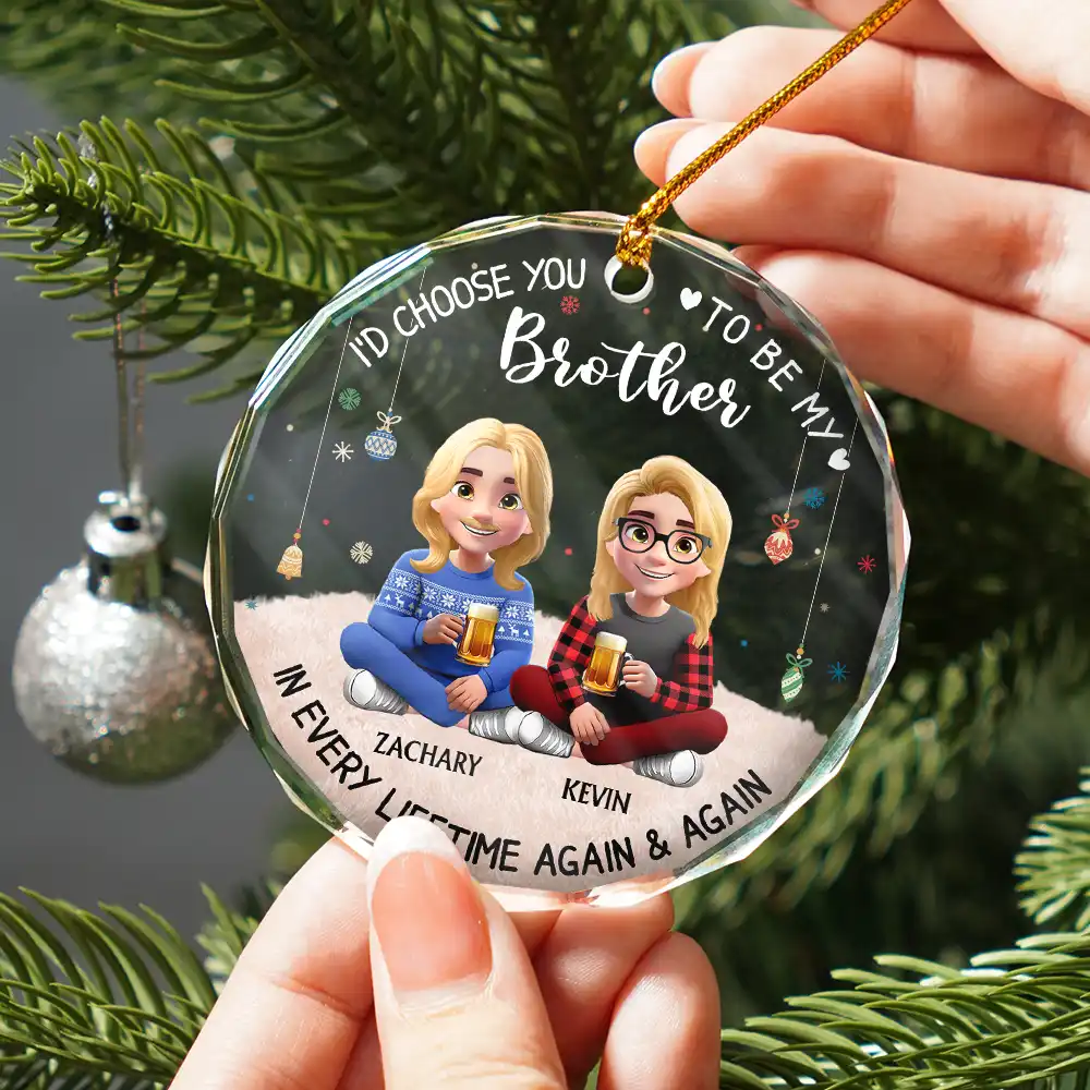 Choose You To Be My Daughter - Personalized Circle Glass Ornament - Image 2