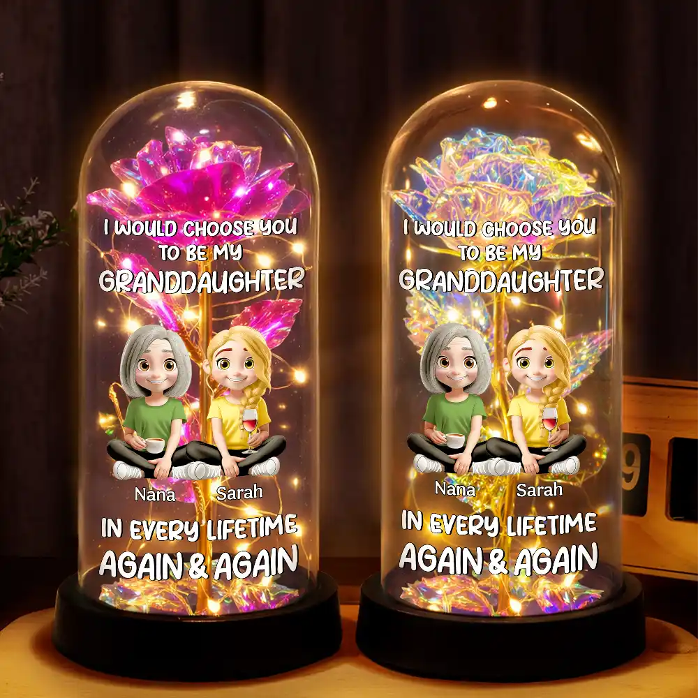 Choose You To Be My Daughter - Personalized Everlasting Rose Dome Lamp - Image 2