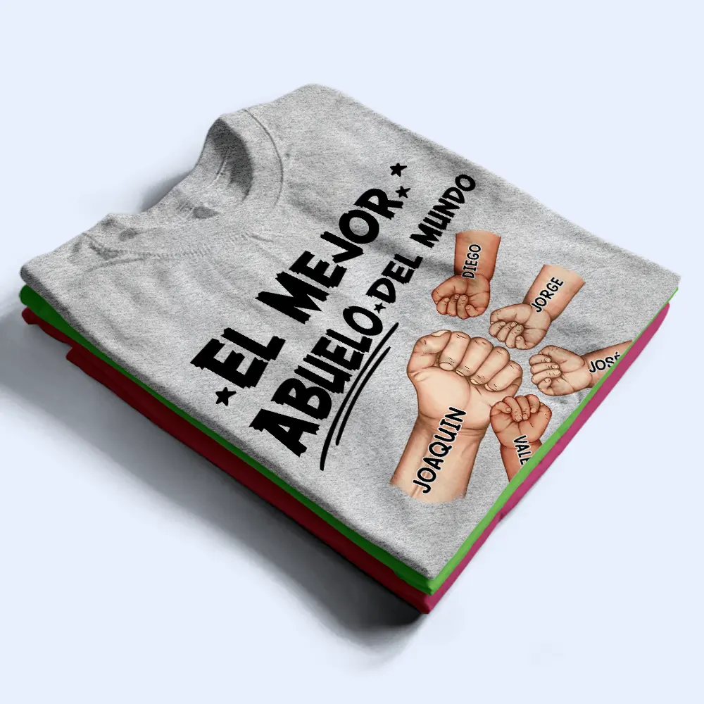 Choque De Puños El Mejor Papá Del Mundo - Camiseta Personalizada - Image 3