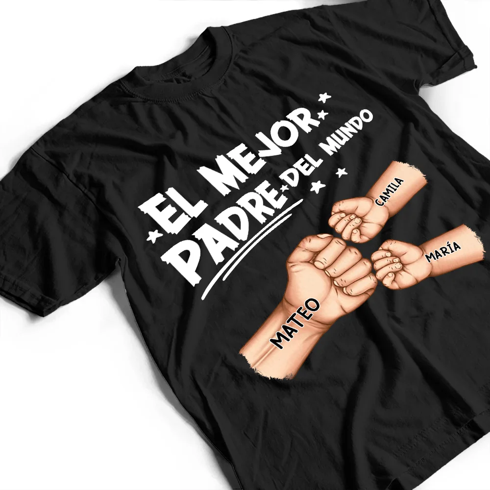 Choque De Puños El Mejor Papá Del Mundo - Camiseta Personalizada - Image 4