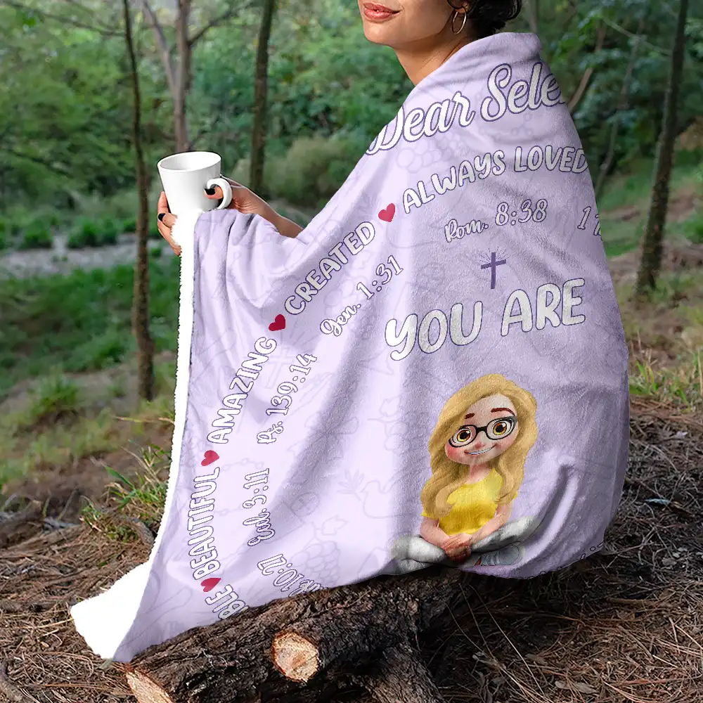 Christian Affirmation Bible Verse - Personalized Fleece Blanket, Sherpa Blanket - Image 5