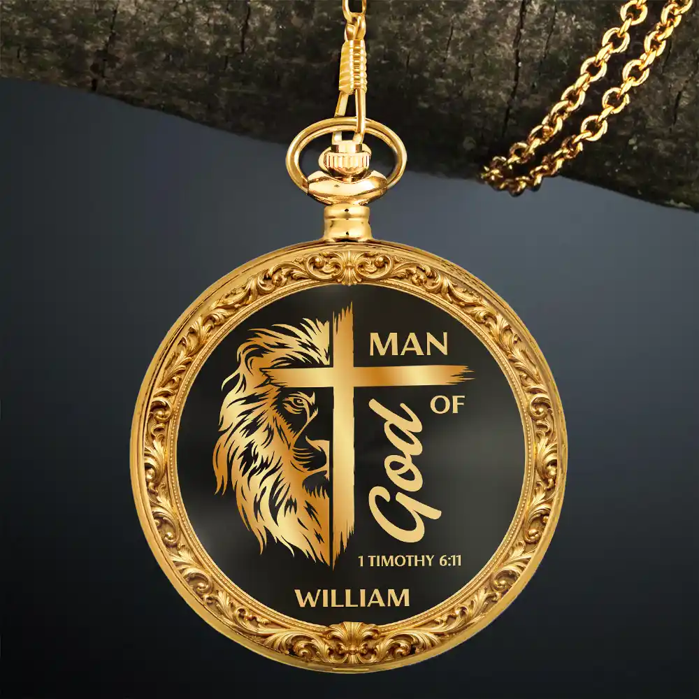Christian Man Of God - Personalized Pocket Watch - Image 3