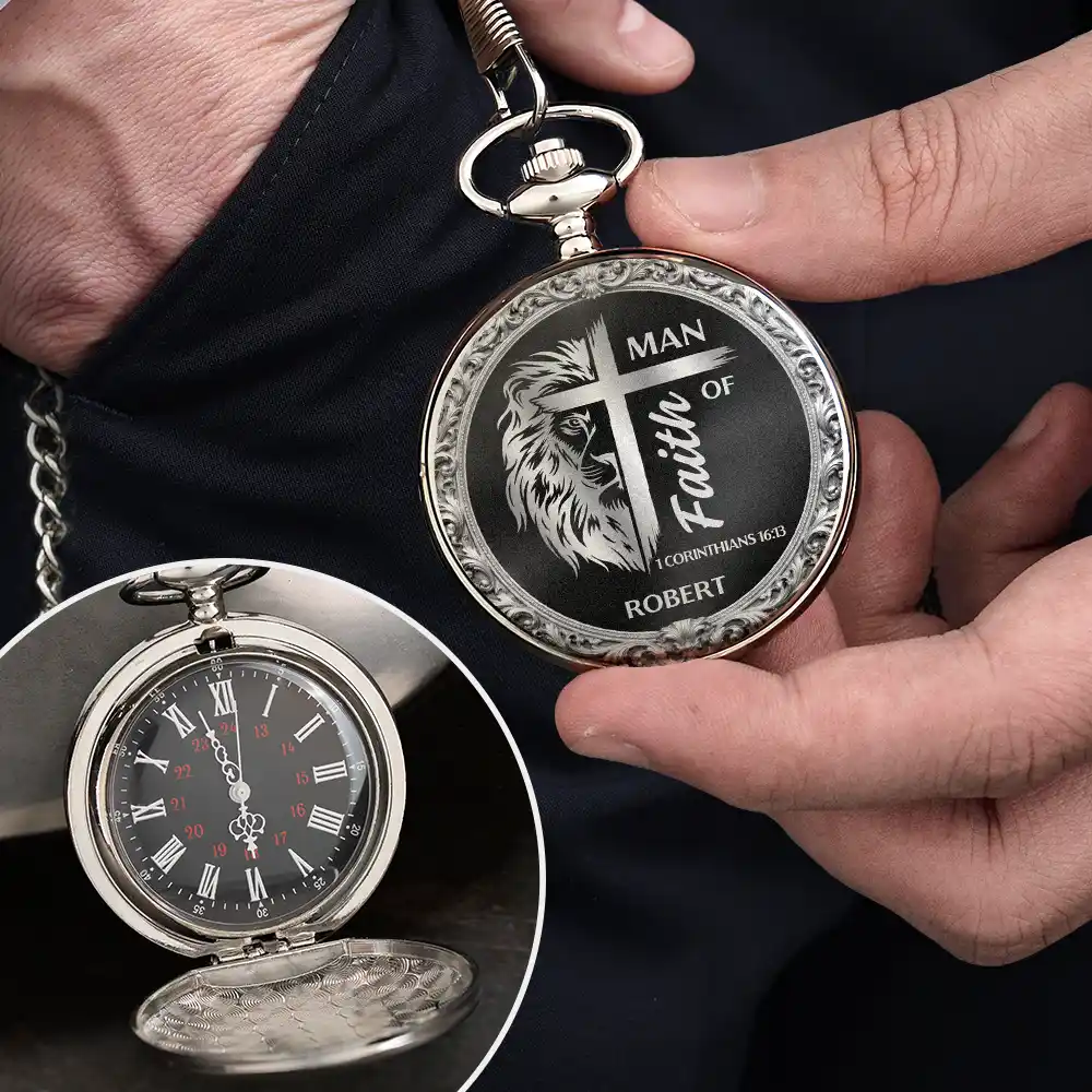 Christian Man Of God - Personalized Pocket Watch - Image 4