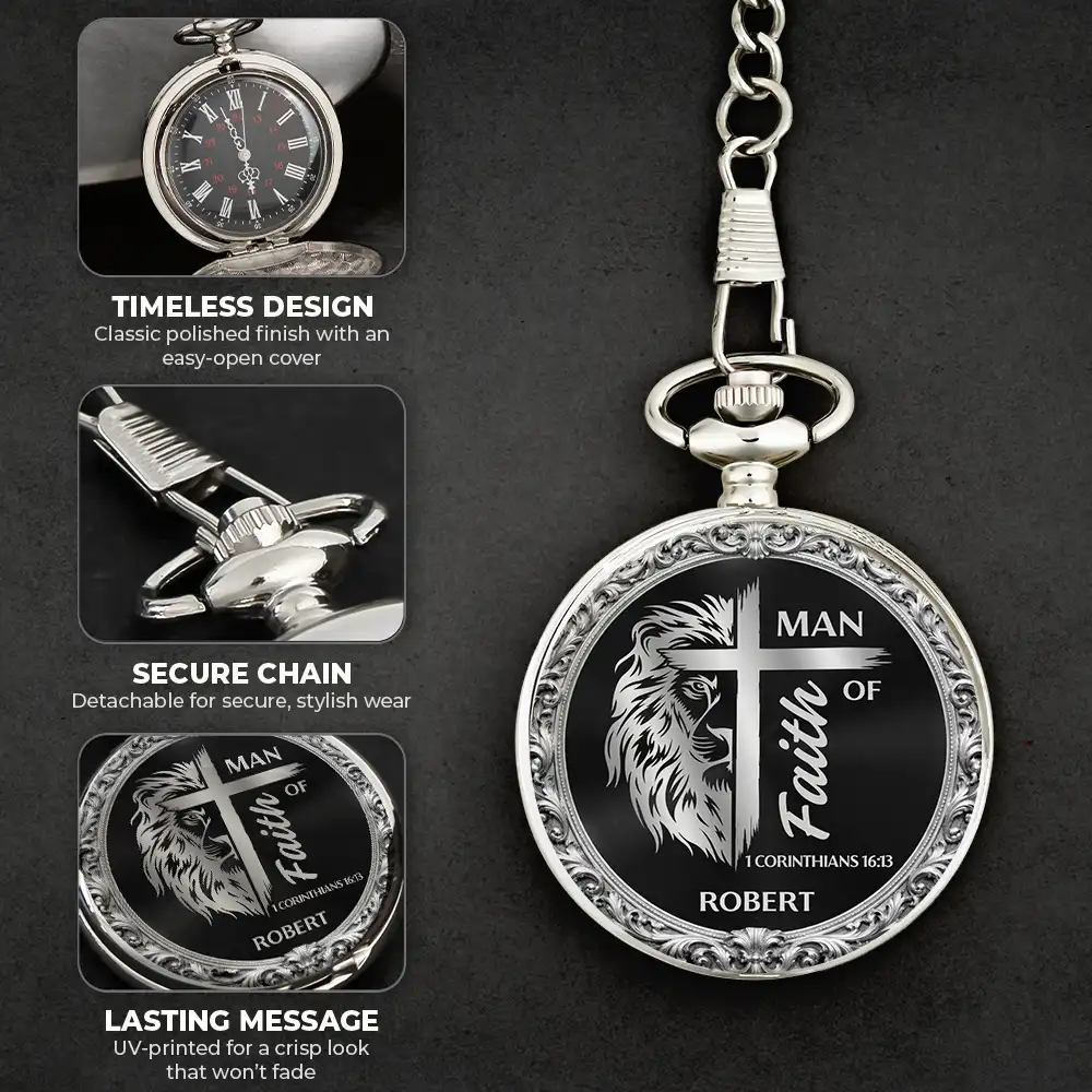 Christian Man Of God - Personalized Pocket Watch - Image 6