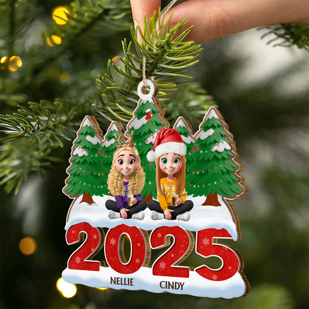 Christmas 3D Family A Whole Lot Of Love - Personalized Custom Shaped Wooden Ornament - Image 2