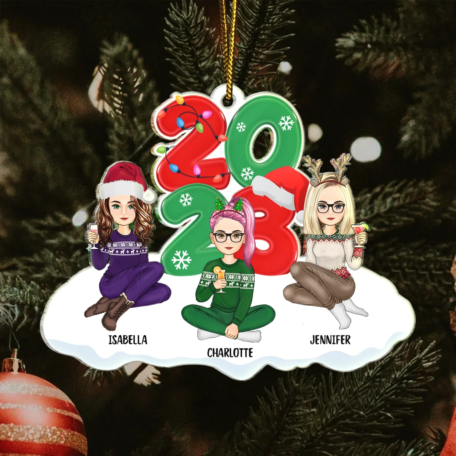 Christmas All Family 2023 - Gift For Family - Personalized Cutout Acrylic Ornament - Image 3