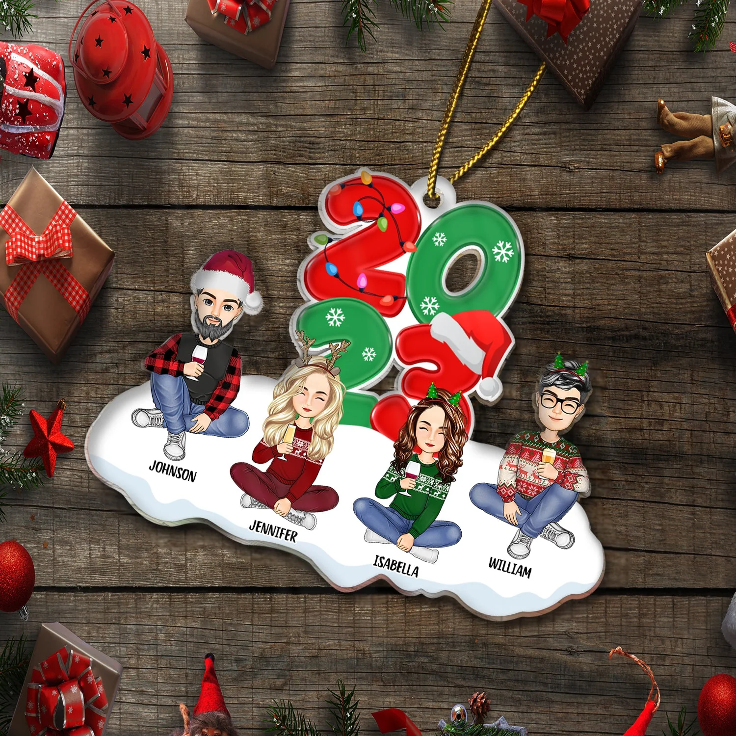 Christmas All Family 2023 - Gift For Family - Personalized Cutout Acrylic Ornament - Image 6