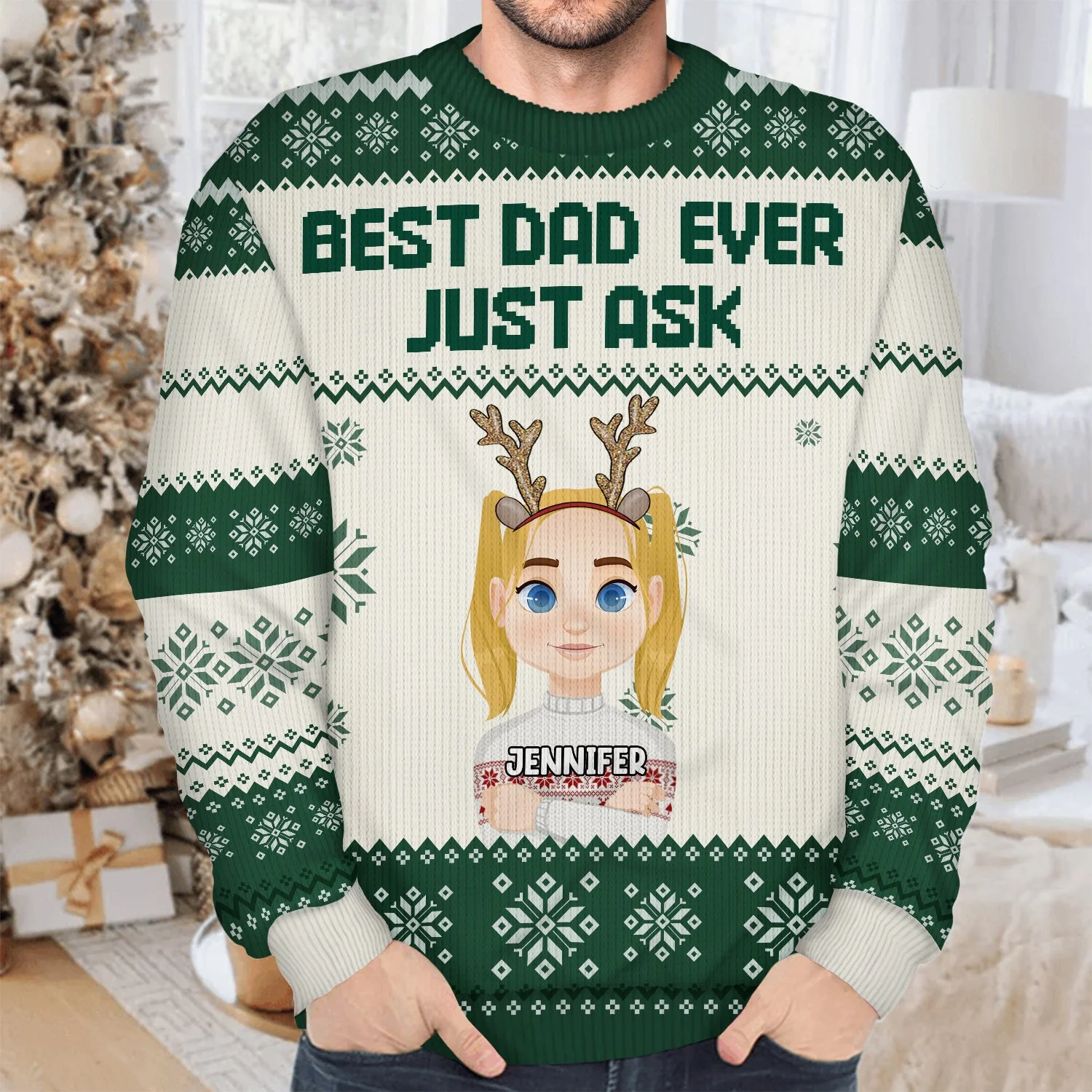 Christmas Best Mom Ever Just Ask - Gift For Mom, Dad, Family - Personalized Unisex Ugly Sweater - Image 4