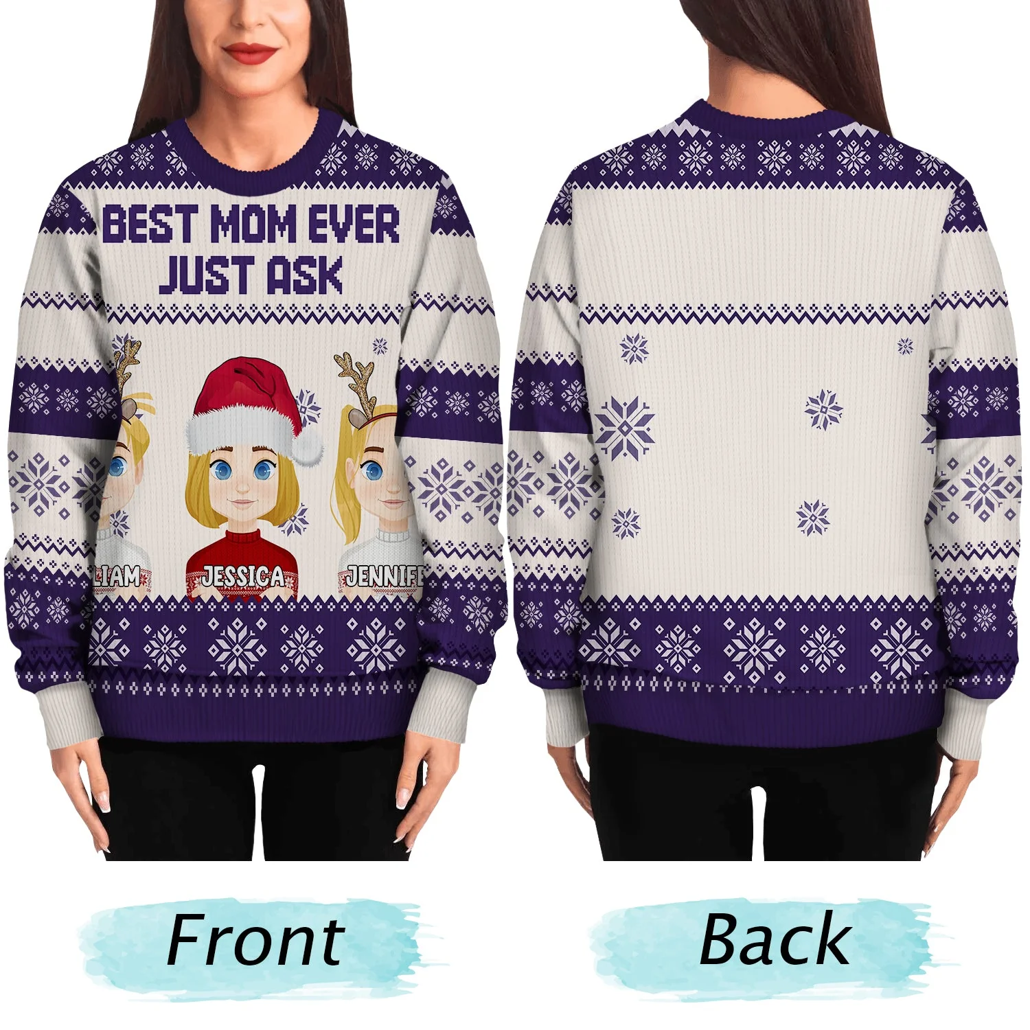 Christmas Best Mom Ever Just Ask - Gift For Mom, Dad, Family - Personalized Unisex Ugly Sweater - Image 5
