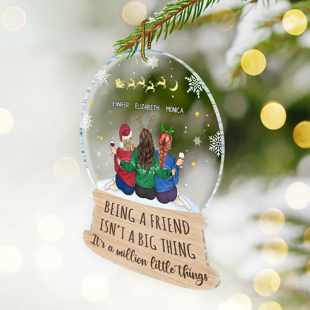 Christmas Bestie Million Little Things - Personalized Custom Shaped Acrylic Ornament - Image 2