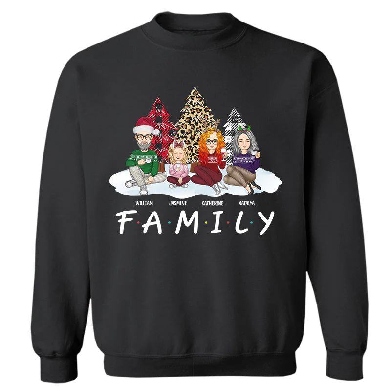 Christmas Cartoon We Are Family - Gift For Family - Personalized Sweatshirt