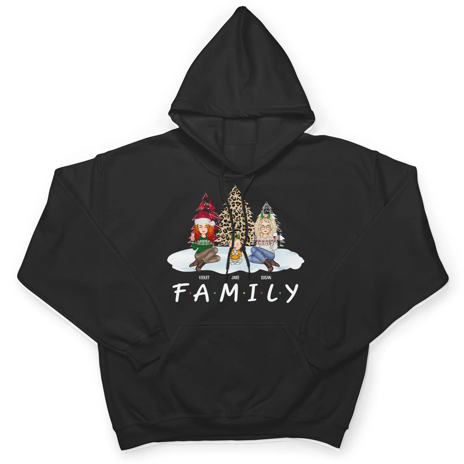 Christmas Cartoon We Are Family - Gift For Family - Personalized Sweatshirt - Image 5