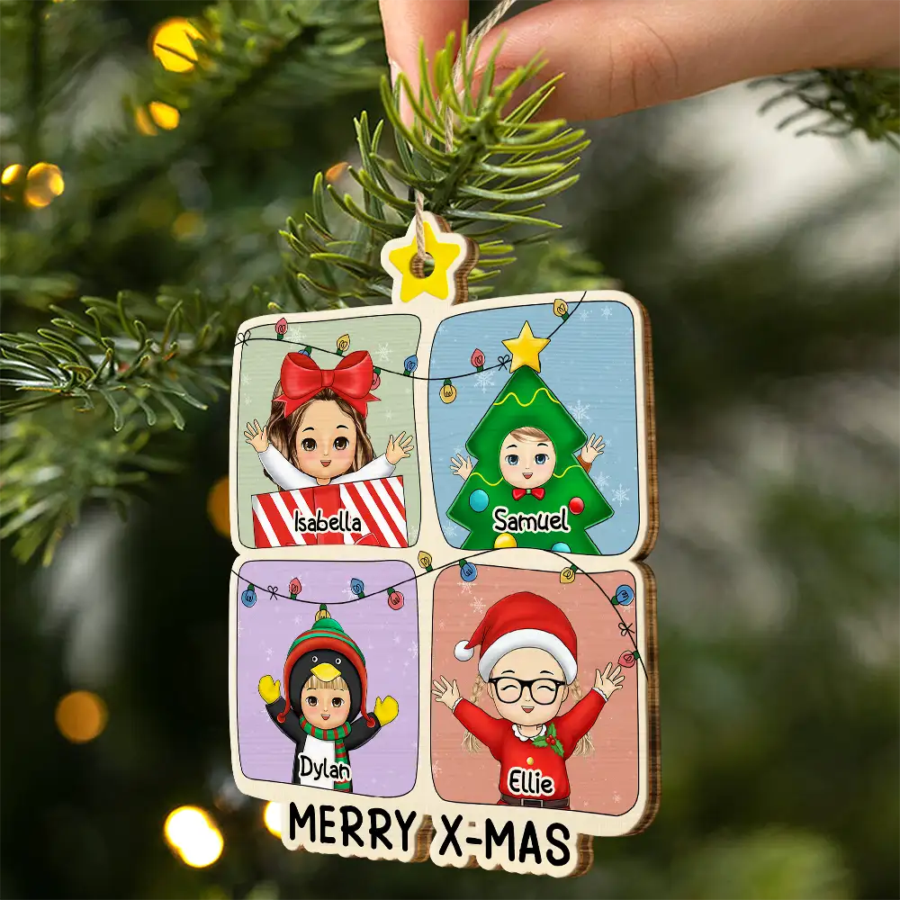 Christmas Character Cartoon Comic - Personalized Custom Shaped Wooden Ornament - Image 2