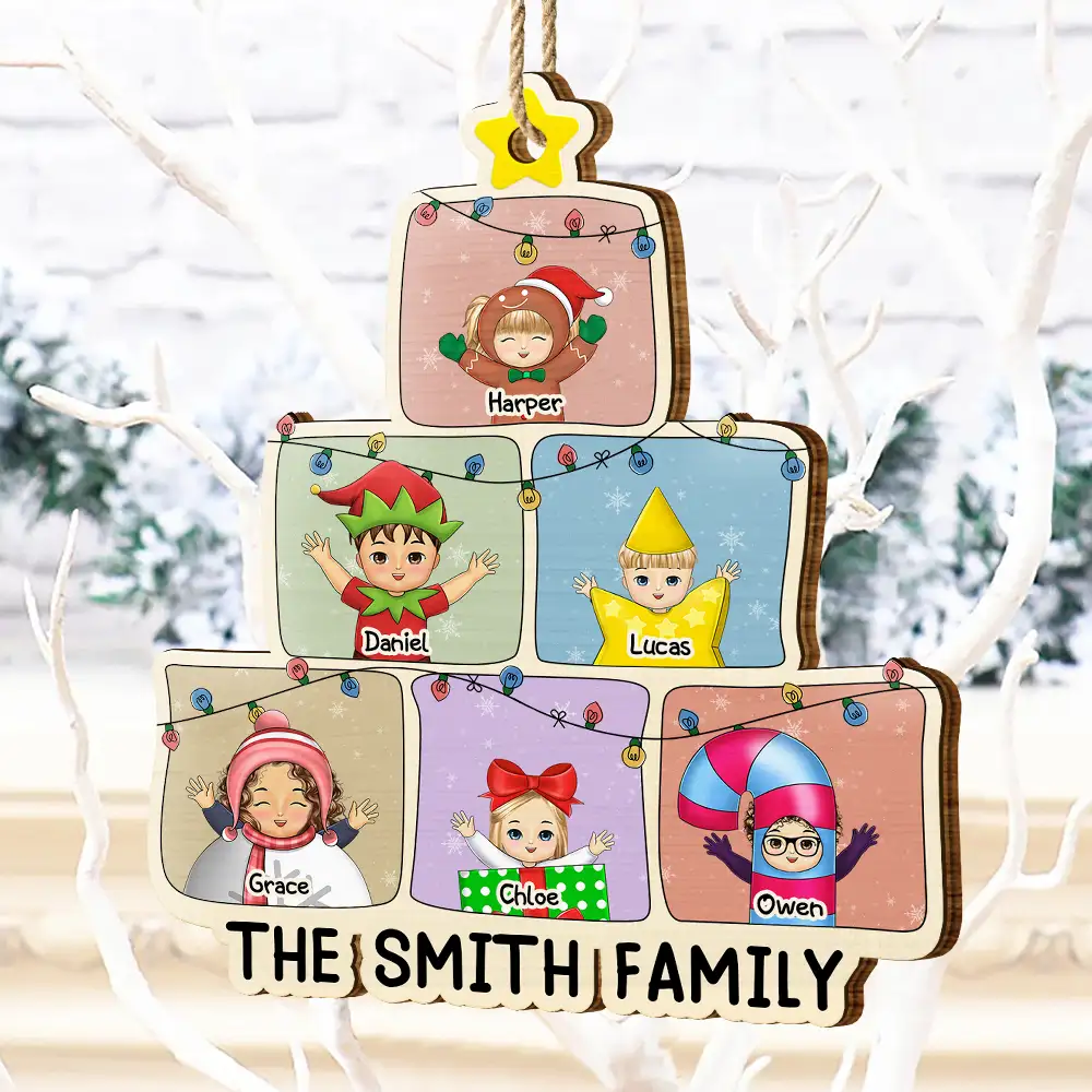 Christmas Character Cartoon Comic - Personalized Custom Shaped Wooden Ornament - Image 4