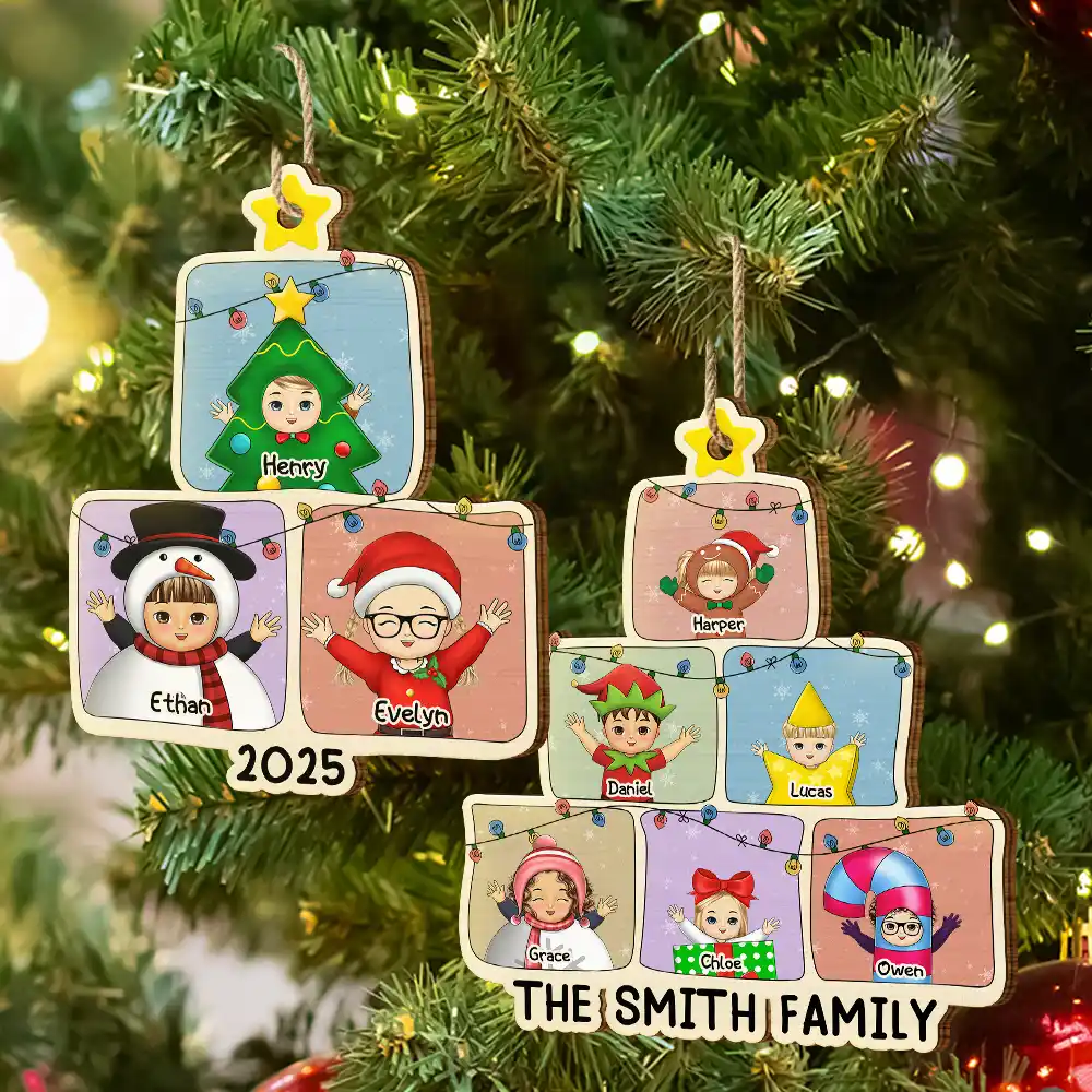 Christmas Character Cartoon Comic - Personalized Custom Shaped Wooden Ornament - Image 6