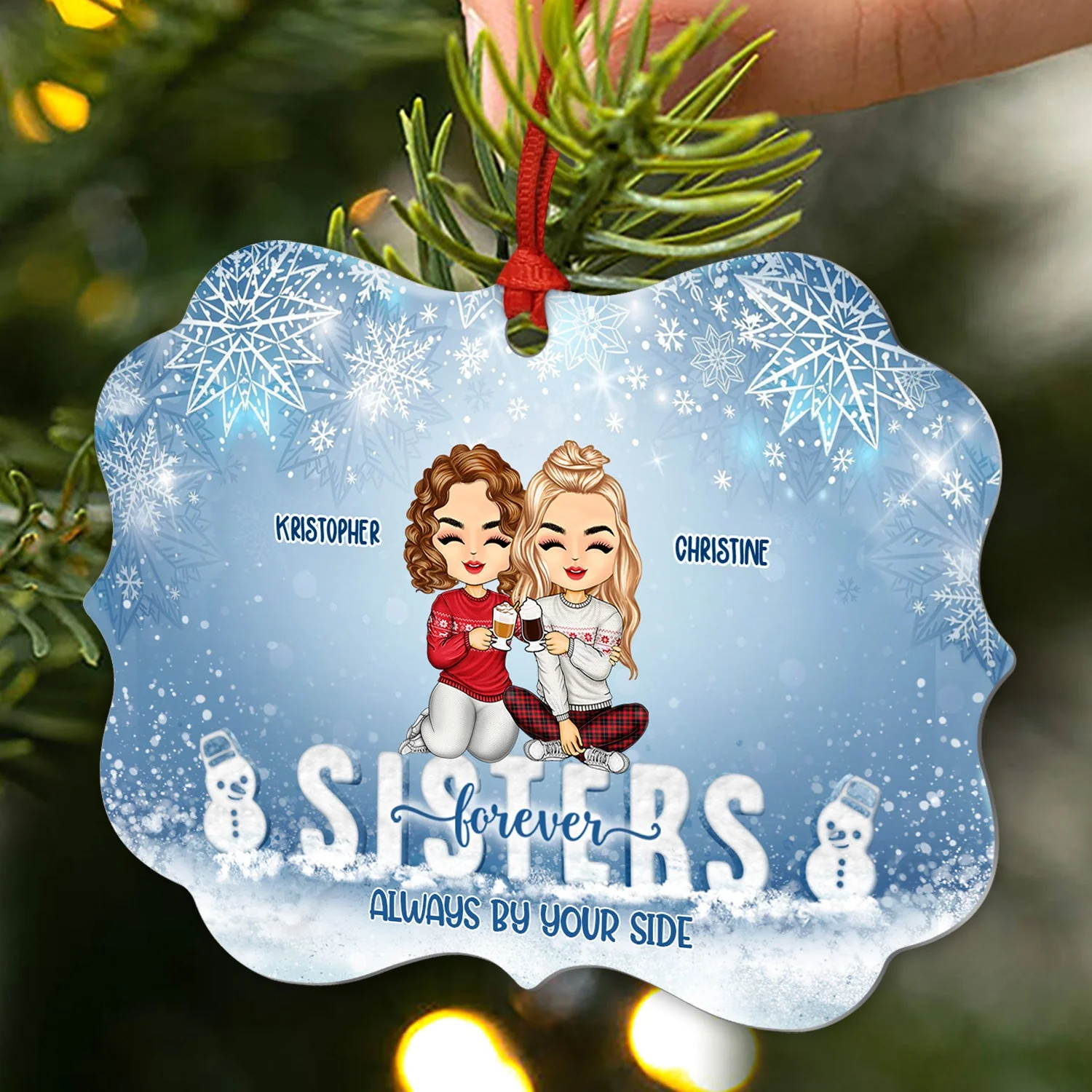 Christmas Colleagues Best Friends Forever - Christmas Gift For Besties And Siblings - Personalized Custom Aluminum Ornament - Image 2