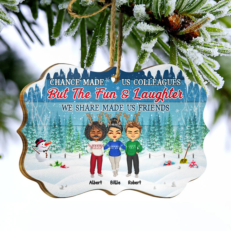 Christmas Colleagues You Are The Reason I Don't Punch People - Personalized Wooden Ornament - Image 3