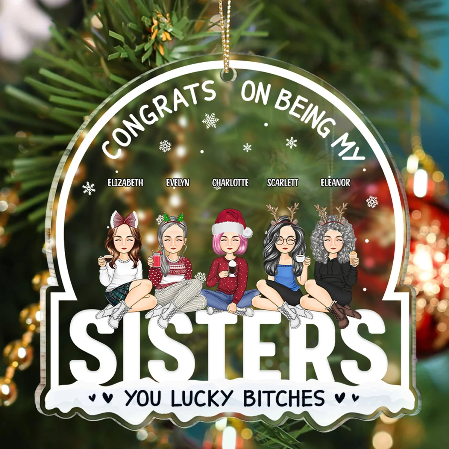 Christmas Congrats On Being My Bestie - Gift For Bestie - Personalized Custom Shaped Acrylic Ornament - Image 3