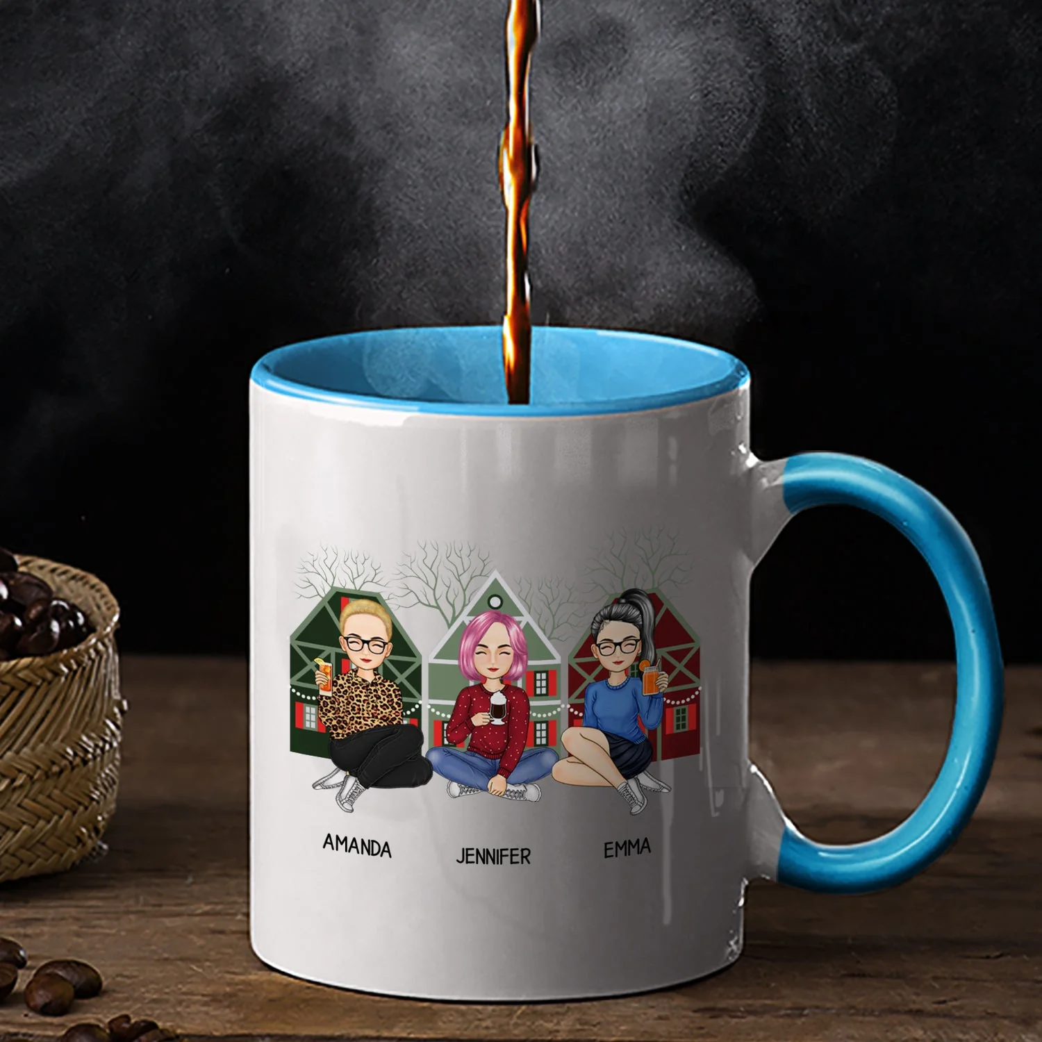Christmas Congrats On Being My Bestie - Gift For Besties - Personalized Accent Mug - Image 2