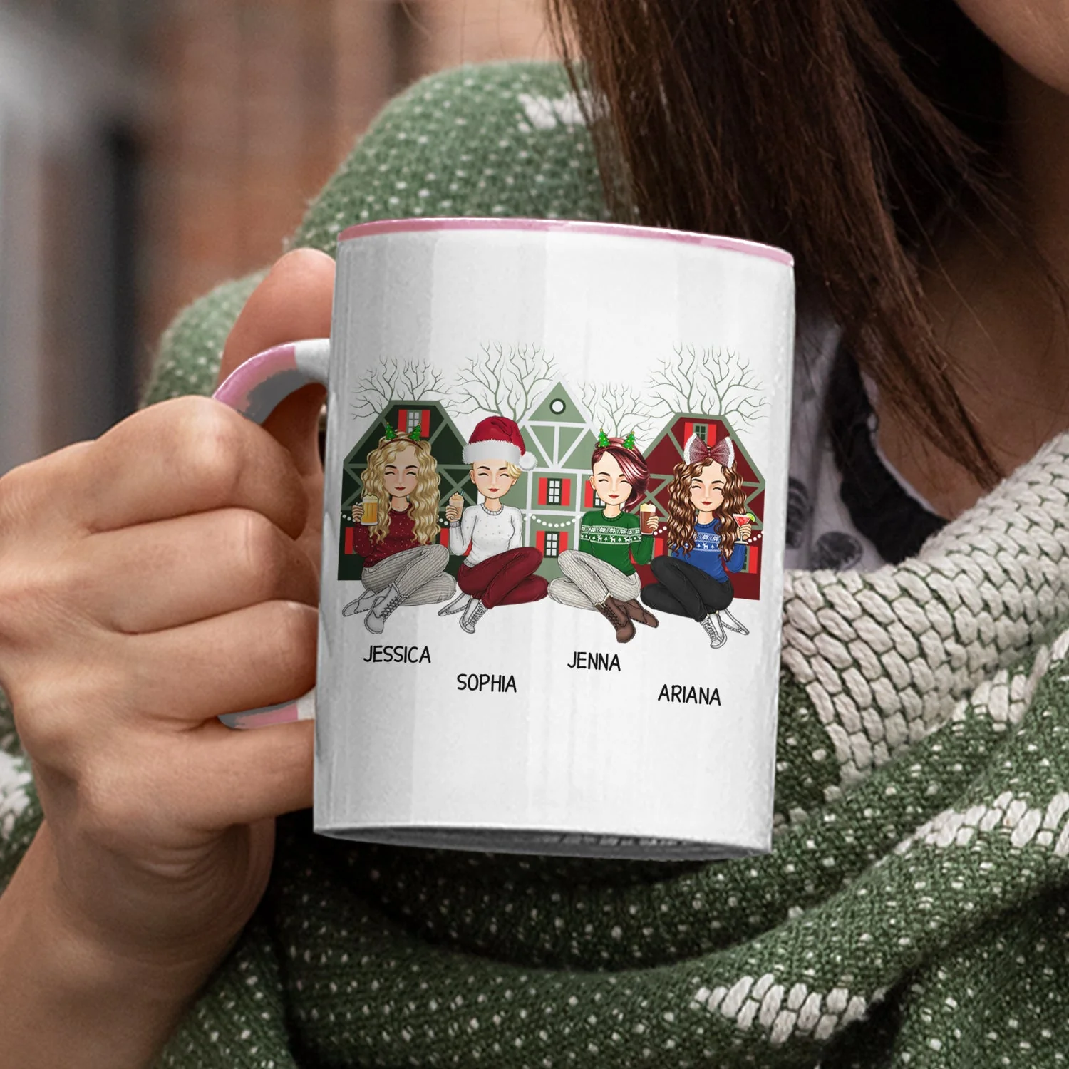 Christmas Congrats On Being My Bestie - Gift For Besties - Personalized Accent Mug - Image 3