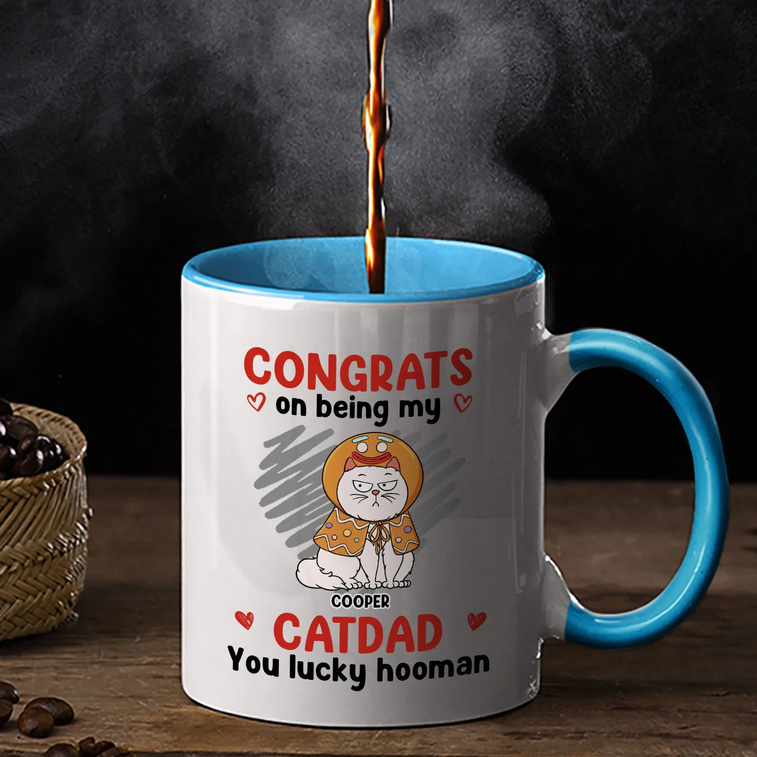 Christmas Congrats On Being Our Cat Mom Cat Dad - Gift For Cat Lovers - Personalized Accent Mug - Image 2