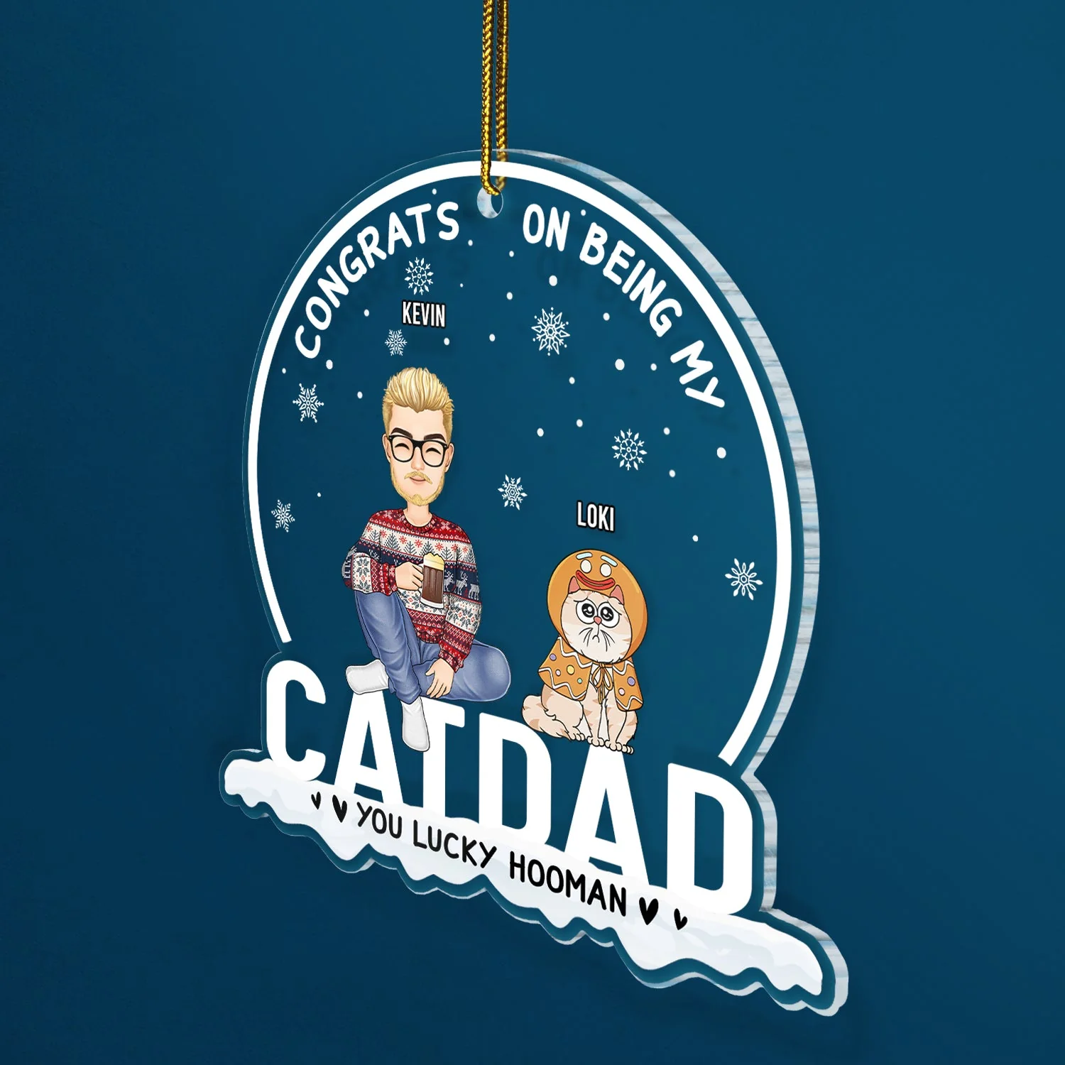 Christmas Congrats On Being Our Cat Mom Cat Dad - Gift For Cat Lovers - Personalized Custom Shaped Acrylic Ornament - Image 2
