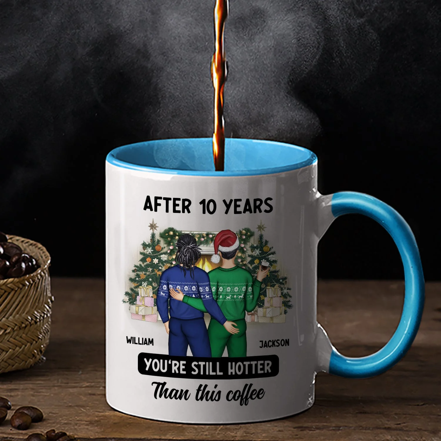 Christmas Couple After Years Hotter Than This Coffee - Gift For Couples - Personalized Accent Mug - Image 2