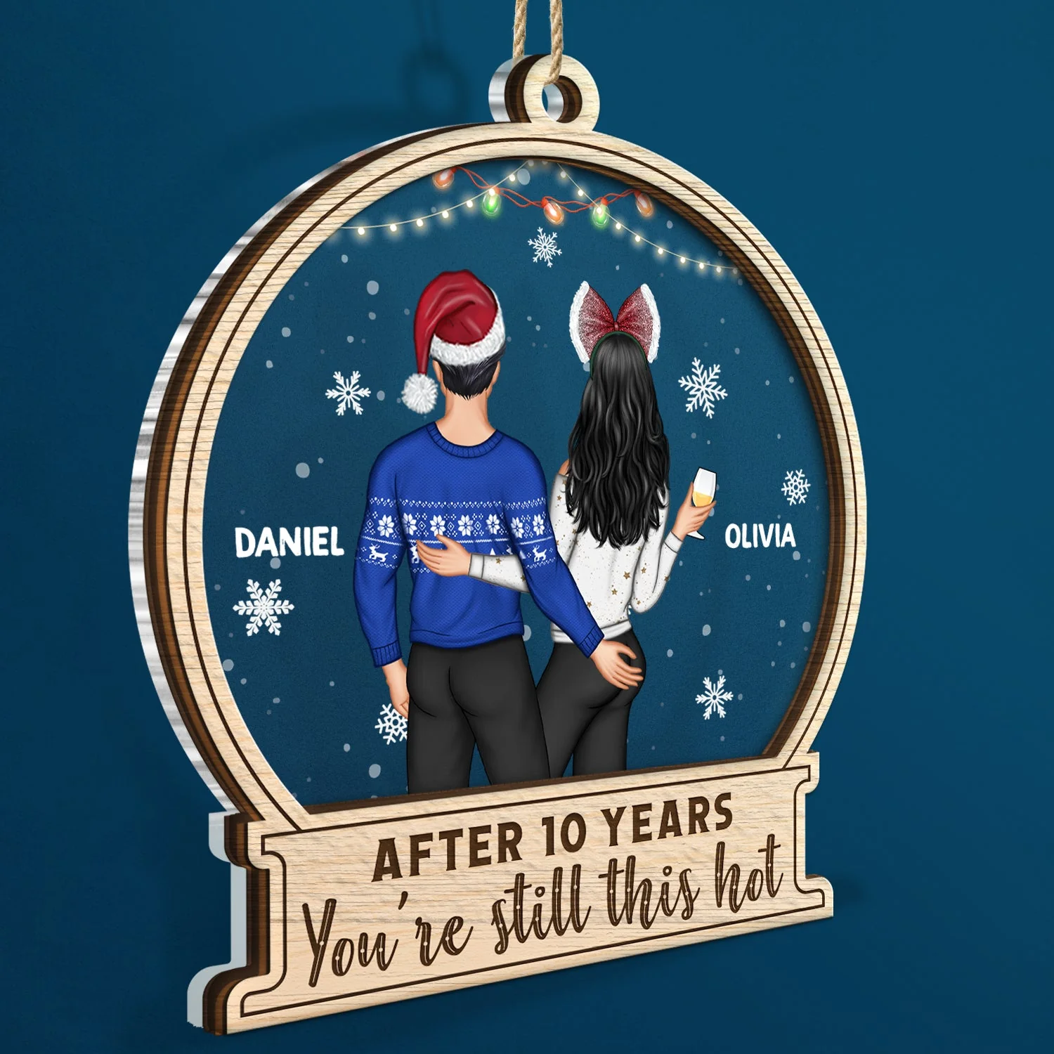 Christmas Couple After Years You Still This Hot - Gift For Couples - Personalized 2-Layered Mix Ornament - Image 2