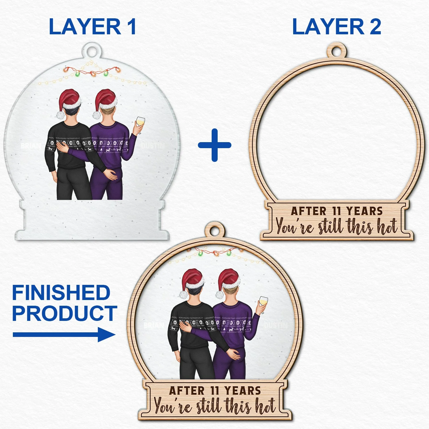Christmas Couple After Years You Still This Hot - Gift For Couples - Personalized 2-Layered Mix Ornament - Image 6