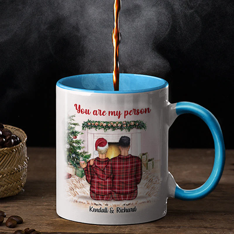 Christmas Couple I Want To Annoy For The Rest - Personalized Custom Accent Mug - Image 2