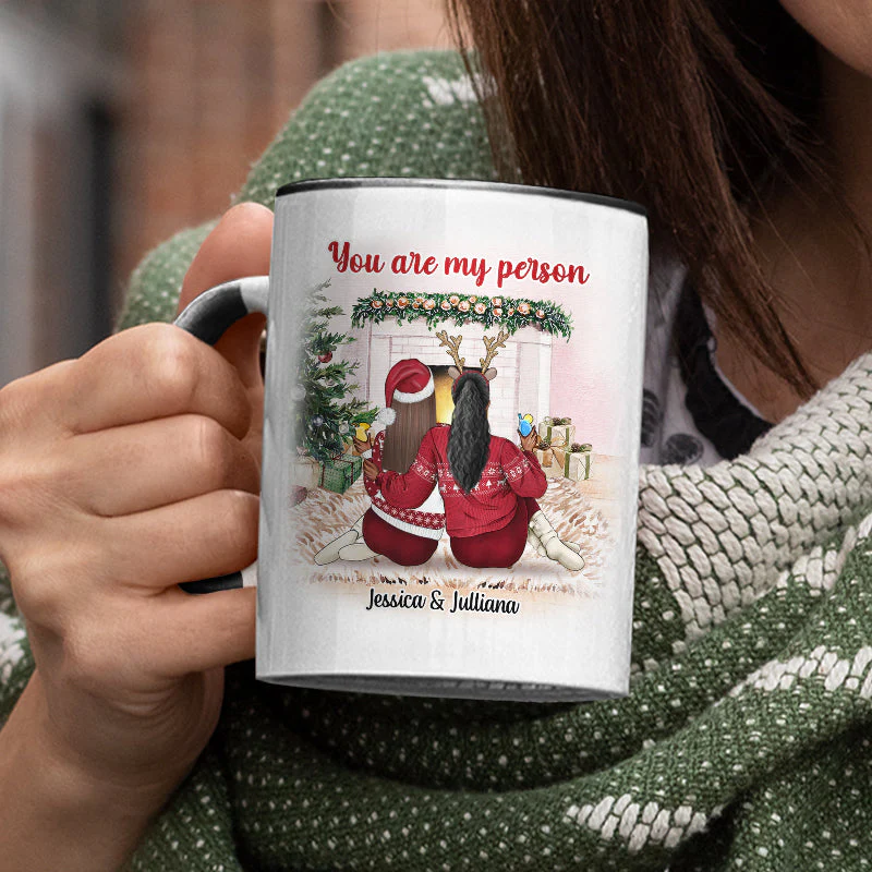 Christmas Couple I Want To Annoy For The Rest - Personalized Custom Accent Mug - Image 3