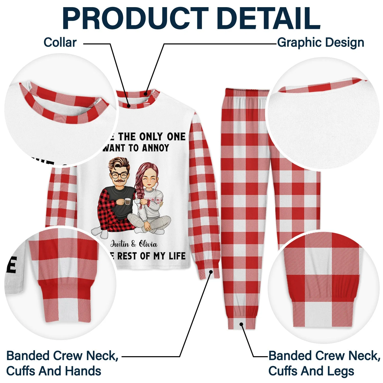 Christmas Couple Only One To Annoy - Gift For Couples - Personalized Unisex Pajamas Set - Image 5