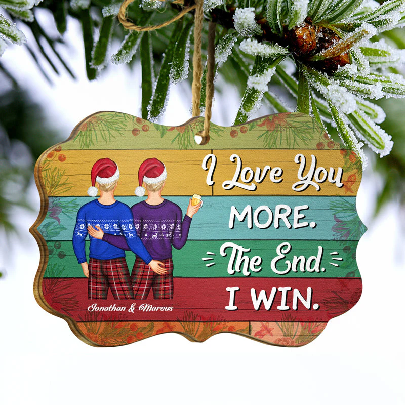 Christmas Couple Pallet I Want To Annoy For The Rest Of My Life - Personalized Wooden Ornament - Image 3