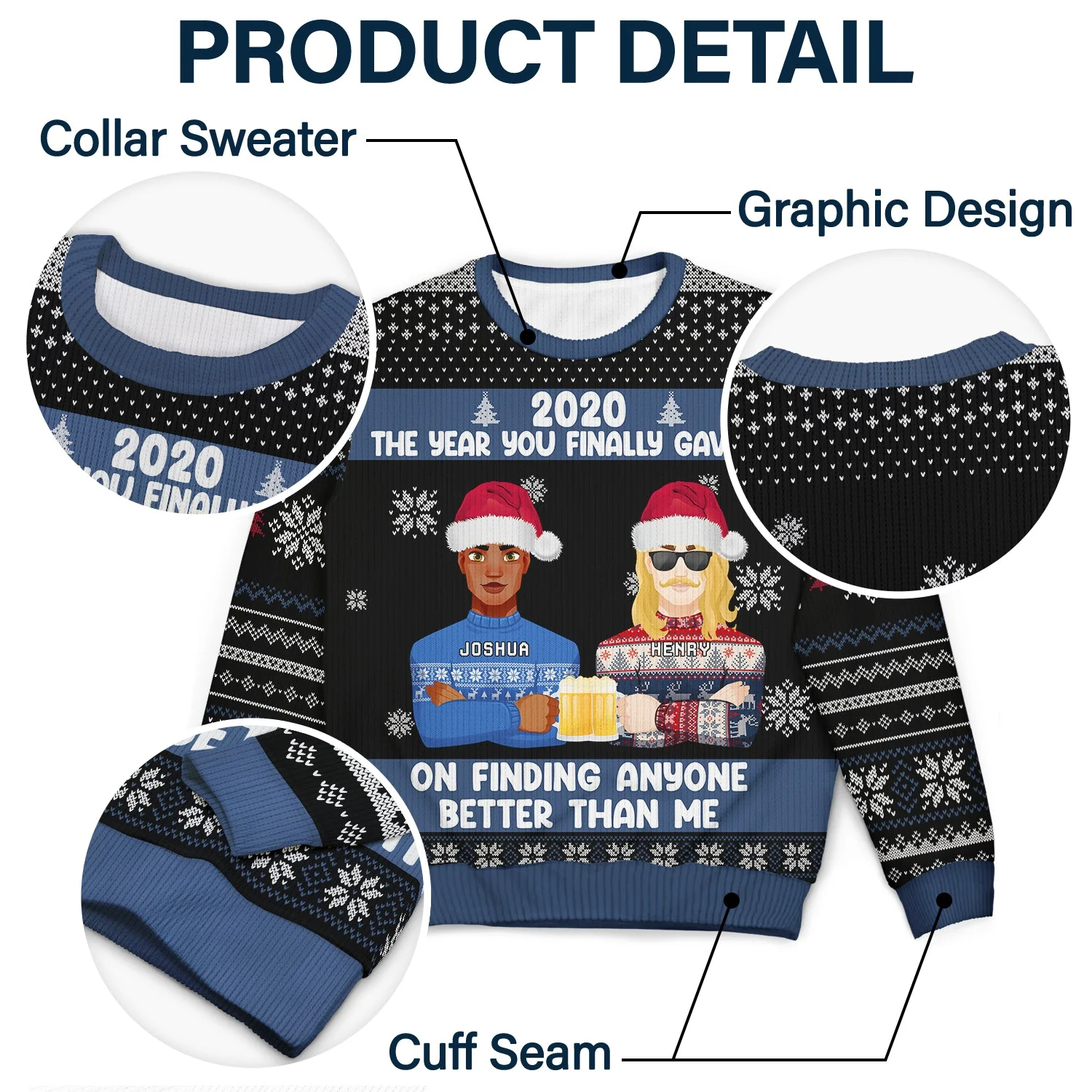 Christmas Couple The Year You Finally Gave Up - Gift For Couples - Personalized Unisex Ugly Sweater - Image 6