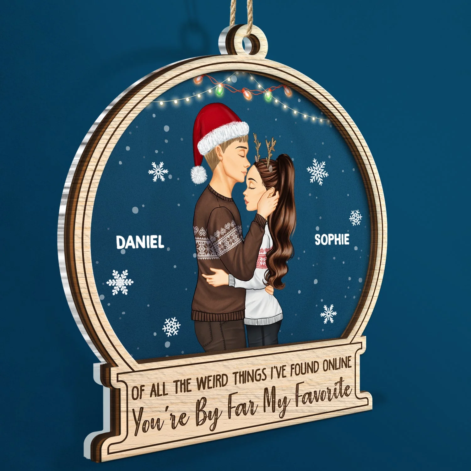 Christmas Couple You Are By Far My Favorite - Gift For Couples - Personalized 2-Layered Mix Ornament - Image 2