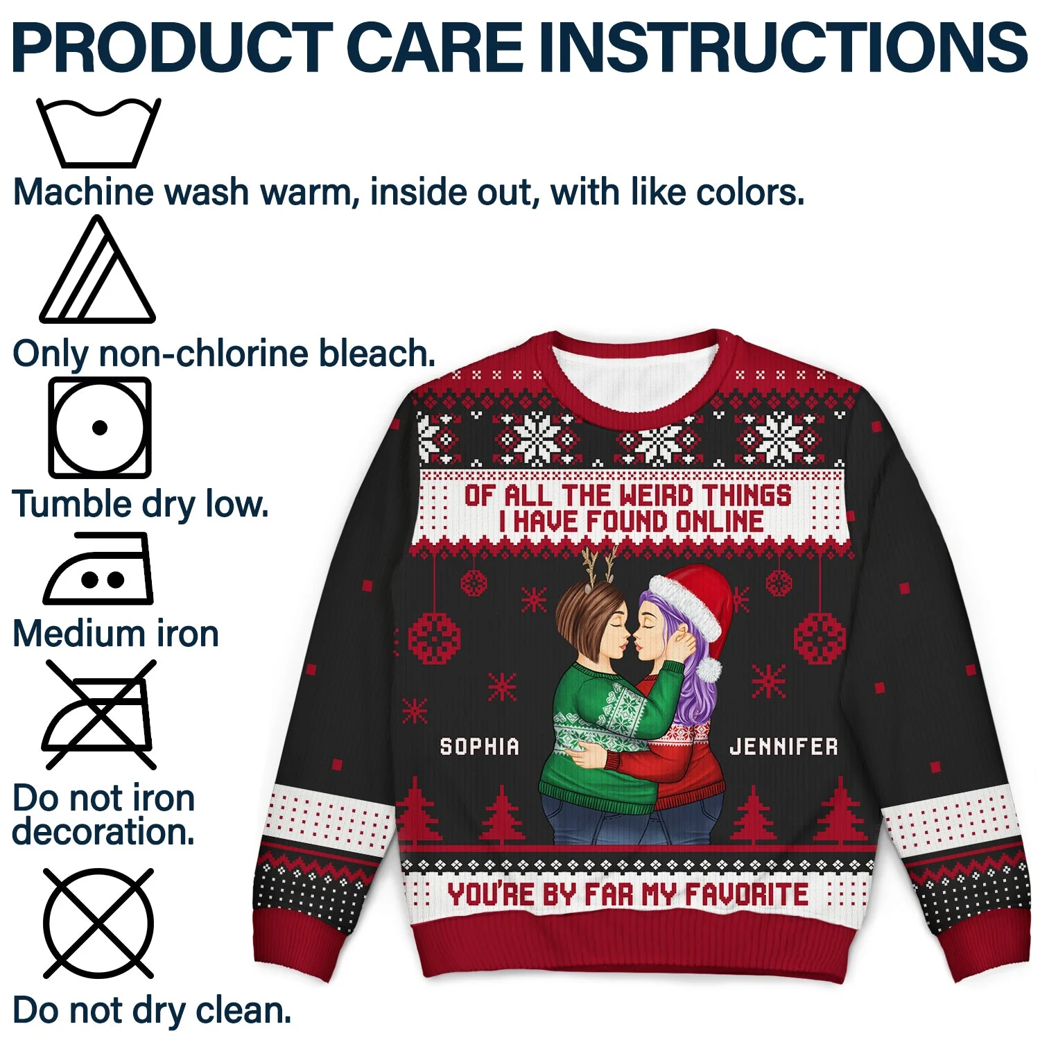 Christmas Couple You Are My Favorite By Far - Gift For Couples - Personalized Unisex Ugly Sweater - Image 7