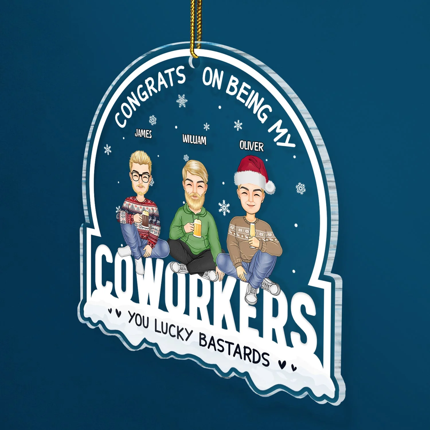 Christmas Coworker Congrats On Being My Work Bestie - Gift For Colleagues - Personalized Custom Shaped Acrylic Ornament - Image 2