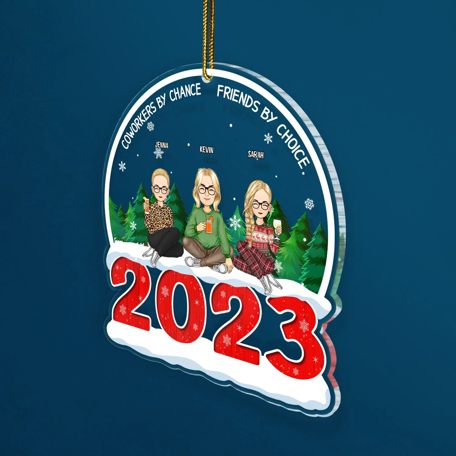 Christmas Coworkers By Chance - Gift For Colleagues - Personalized Custom Shaped Acrylic Ornament - Image 2