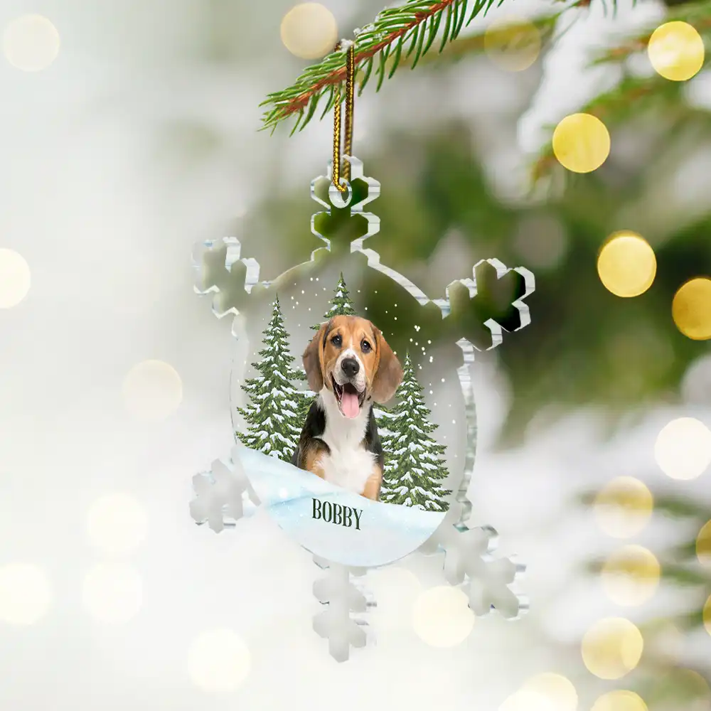 Christmas Custom Photo Family Pet Face - Personalized Custom Shaped Acrylic Ornament - Image 3
