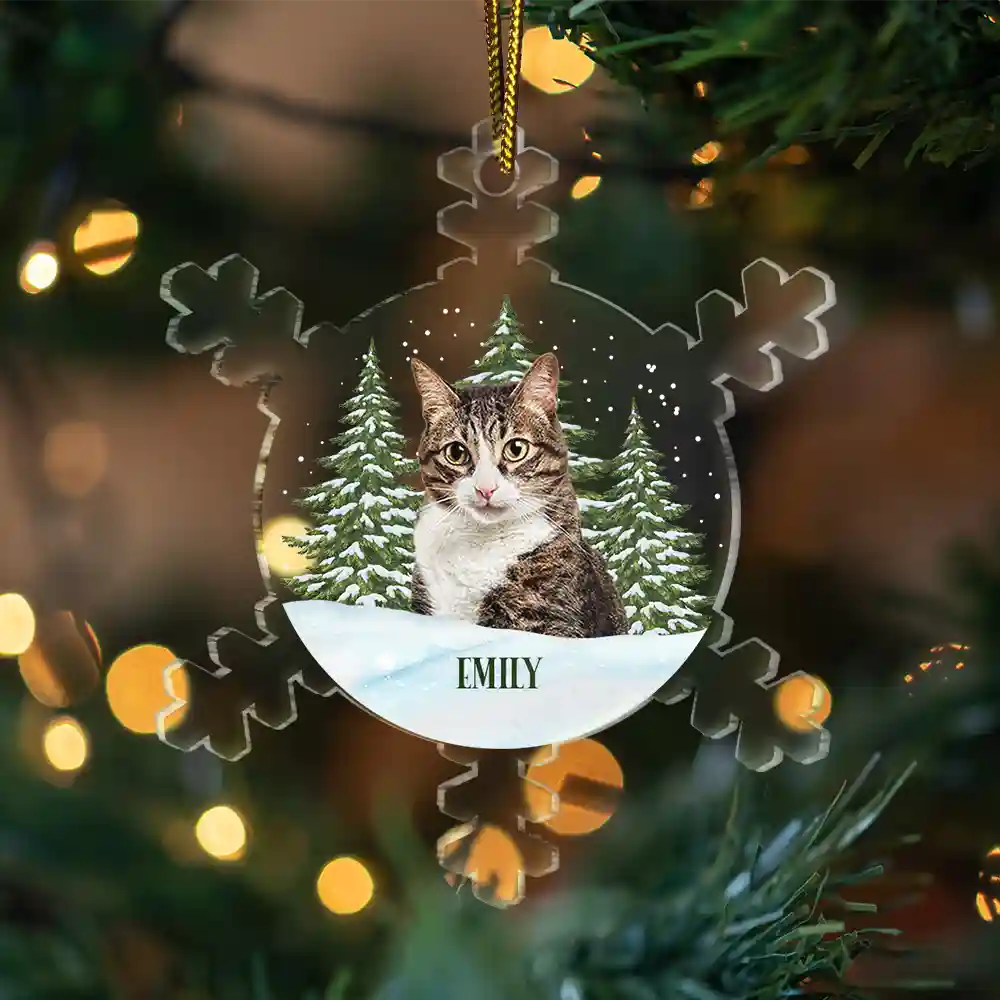 Christmas Custom Photo Family Pet Face - Personalized Custom Shaped Acrylic Ornament - Image 4