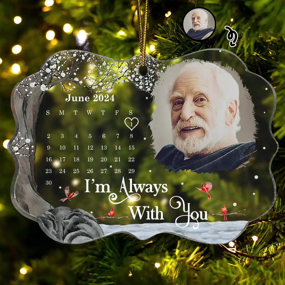 Christmas Custom Photo The Moment Your Heart Stopped Calendar - Personalized Medallion Acrylic Ornament - Image 2