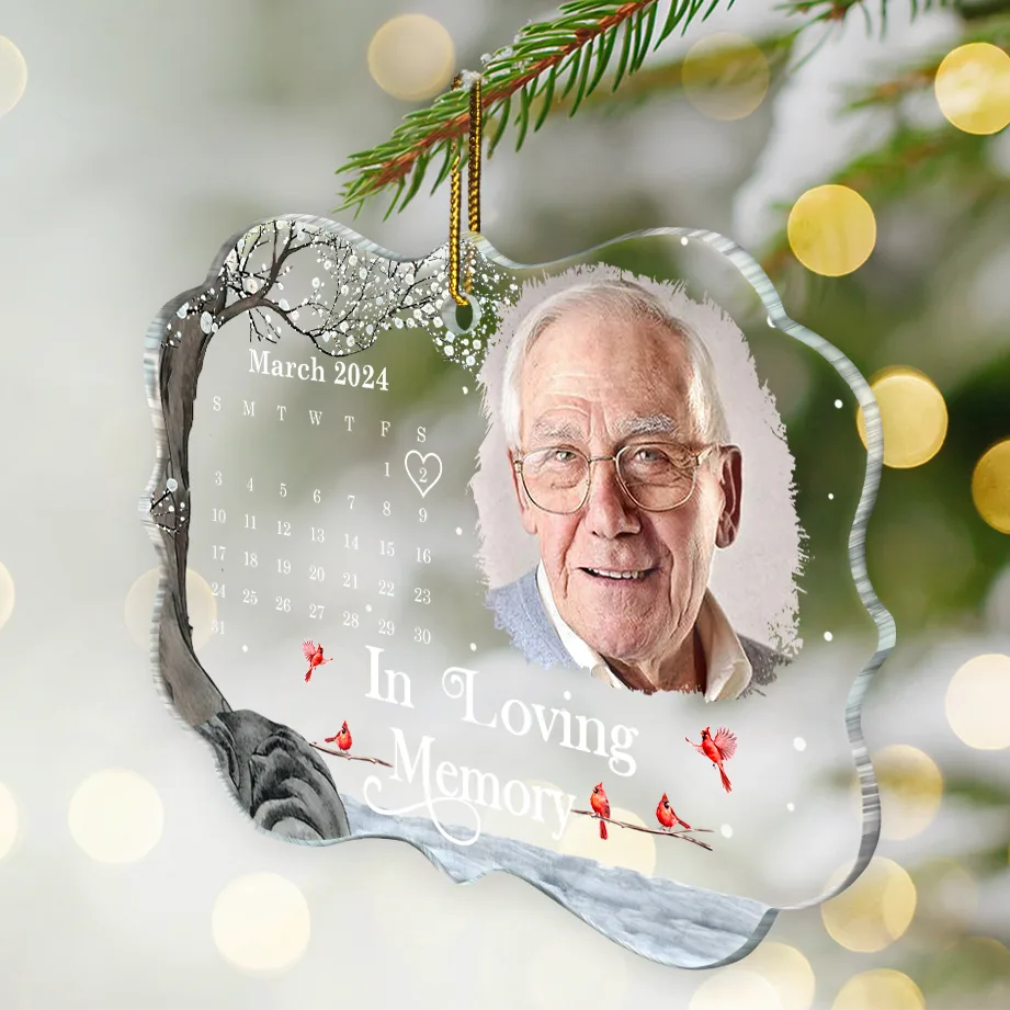 Christmas Custom Photo The Moment Your Heart Stopped Calendar - Personalized Medallion Acrylic Ornament - Image 3