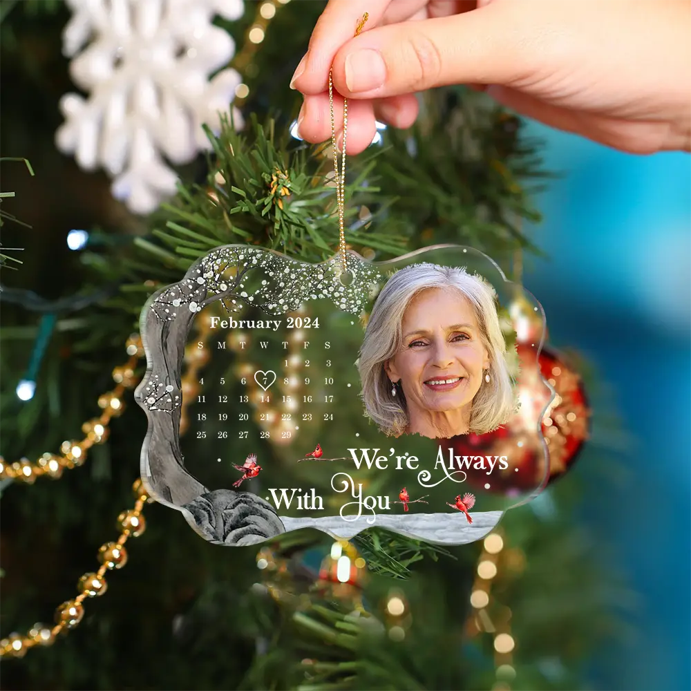 Christmas Custom Photo The Moment Your Heart Stopped Calendar - Personalized Medallion Acrylic Ornament - Image 5