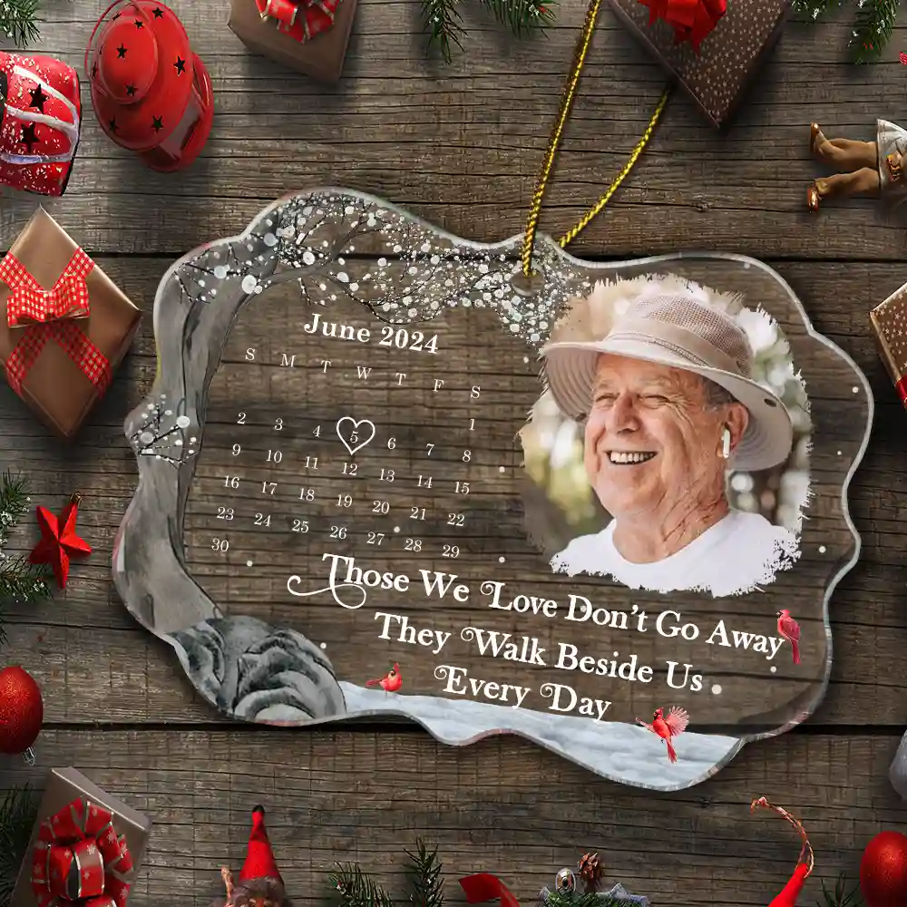 Christmas Custom Photo The Moment Your Heart Stopped Calendar - Personalized Medallion Acrylic Ornament - Image 6