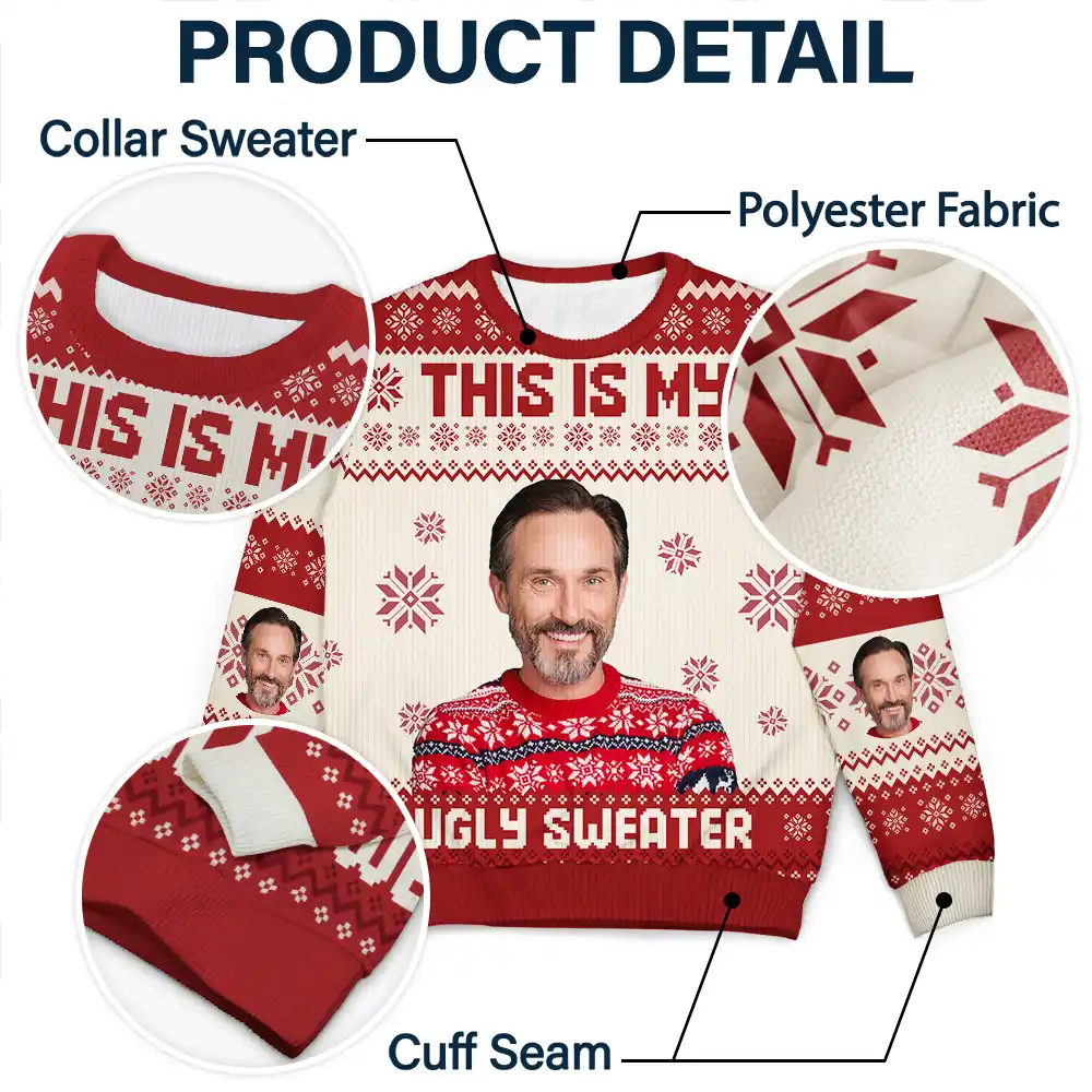 Christmas Custom Photo This Is My Ugly Sweater - Personalized Unisex Ugly Sweater - Image 7